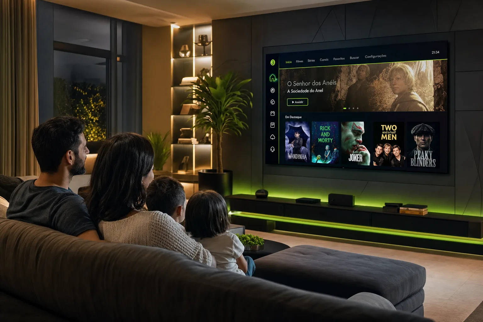 Planos IPTV sendo utilizados em Smart TV moderna